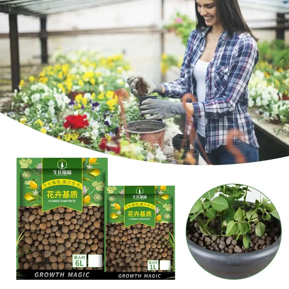 Clay Pebble Growing - 水耕栽培用の有機土砂ボール,植木鉢,2リットル