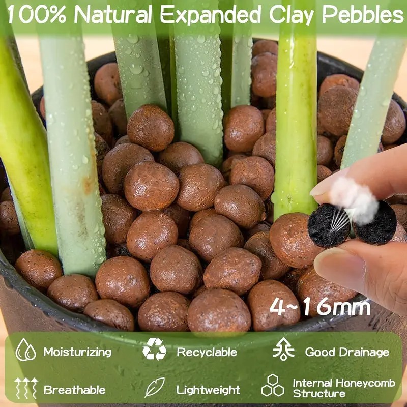 1LB 再利用可能な水耕粘土小石 天然水耕栽培粘土小石 軽量 - Clay Pebble Growing のレビューと価格