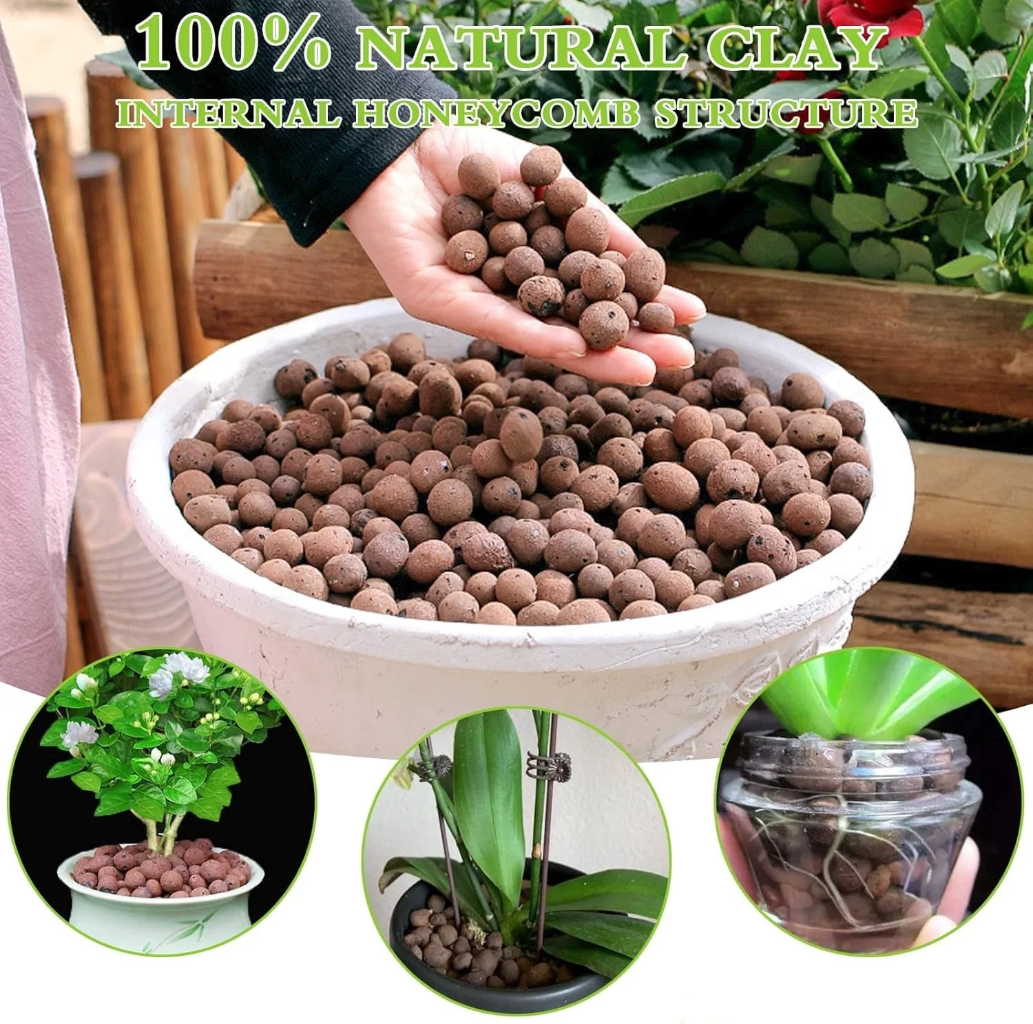 1L 天然拡張粘土小石植物用ハイドロボール水族館屋内鉢植え水 - Clay Pebble Growing のレビューと価格