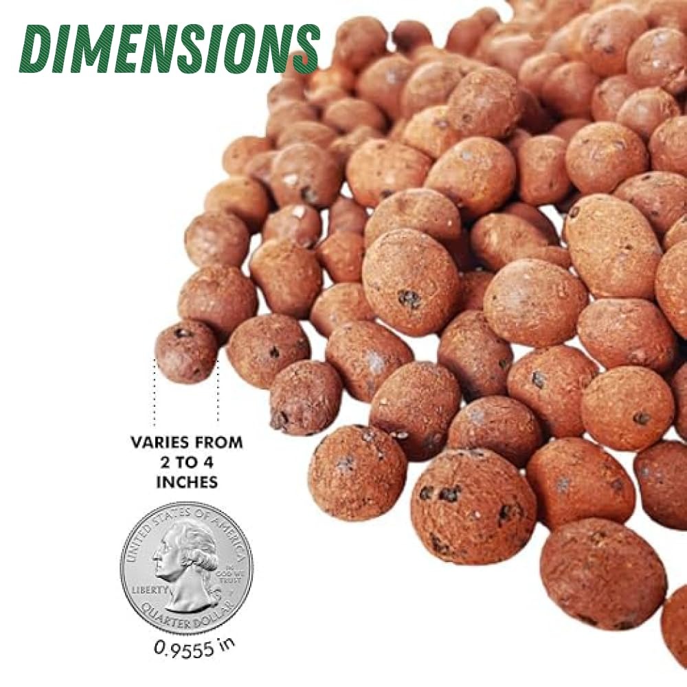 米国発送 水耕栽培用エクスパンデッドクレイペブル 30リット - Clay Pebble Growing のレビューと価格